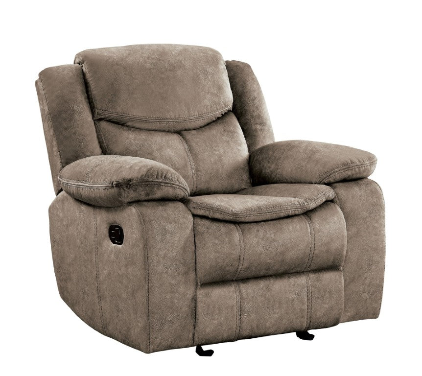 English Elm Glider Recliner with Tab Pull Mechanism Microfiber Upholstery and Pocket Coil Cushioning B011P576179