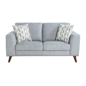 English Elm Love Seat Chenille Upholstered Two Seater with Foam Cushions and Decorative Pillows Blue-Gray B011P576181