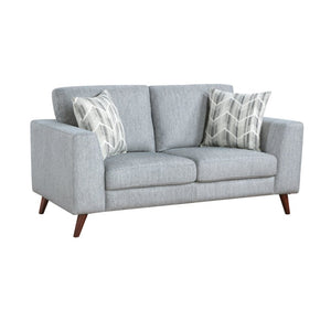 English Elm Love Seat Chenille Upholstered Two Seater with Foam Cushions and Decorative Pillows Blue-Gray B011P576181