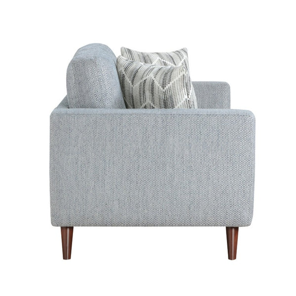 English Elm Love Seat Chenille Upholstered Two Seater with Foam Cushions and Decorative Pillows Blue-Gray B011P576181