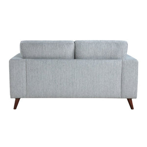 English Elm Love Seat Chenille Upholstered Two Seater with Foam Cushions and Decorative Pillows Blue-Gray B011P576181