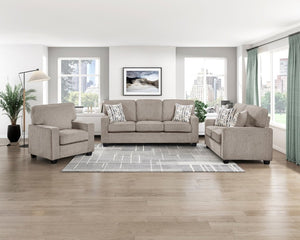 English Elm Sofa Mid-Century Velvet Upholstered with Walnut Legs and Pocket Coil Cushion Support Taupe Chenille 83.5 L x 35.5 W x 37.5 H B011P576187