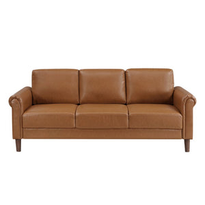 English Elm Power Reclining Sofa with Massage Heated Seating Wireless Charging and Wall Hugger Design Brown Faux Leather B011P576191