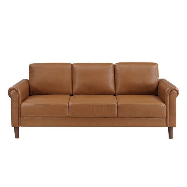 English Elm Power Reclining Sofa with Massage Heated Seating Wireless Charging and Wall Hugger Design Brown Faux Leather B011P576191