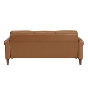 English Elm Power Reclining Sofa with Massage Heated Seating Wireless Charging and Wall Hugger Design Brown Faux Leather B011P576191