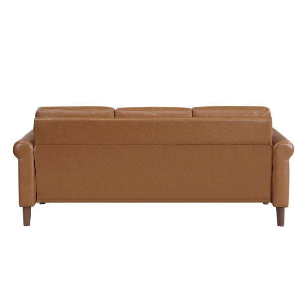 English Elm Power Reclining Sofa with Massage Heated Seating Wireless Charging and Wall Hugger Design Brown Faux Leather B011P576191