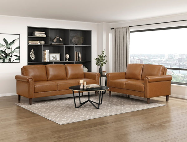 English Elm Power Reclining Sofa with Massage Heated Seating Wireless Charging and Wall Hugger Design Brown Faux Leather B011P576191