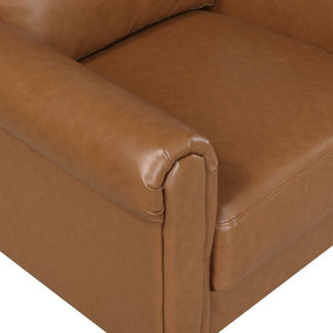English Elm Love Seat Mid-Century Faux Leather Loveseat with Pocket Coil Support Tapered Legs Brown 57 L x 32 W x 33.5 H B011P576192