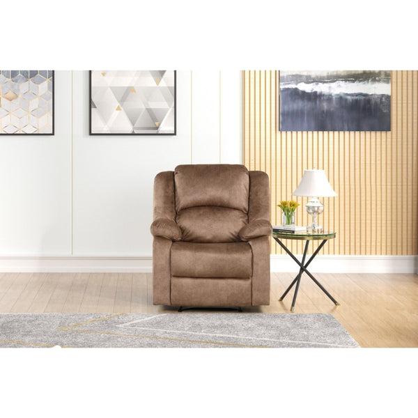 English Elm Fabric Power Recliner with Pillow Top Arms and Ear Back for Modern Living Rooms B011P576456