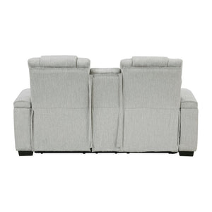 English Elm Luxury Reclining Loveseat with LED Underglow Wireless Speakers and Hidden Armrest Storage B011P576464