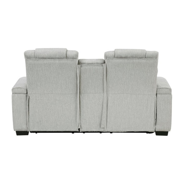 English Elm Luxury Reclining Loveseat with LED Underglow Wireless Speakers and Hidden Armrest Storage B011P576464
