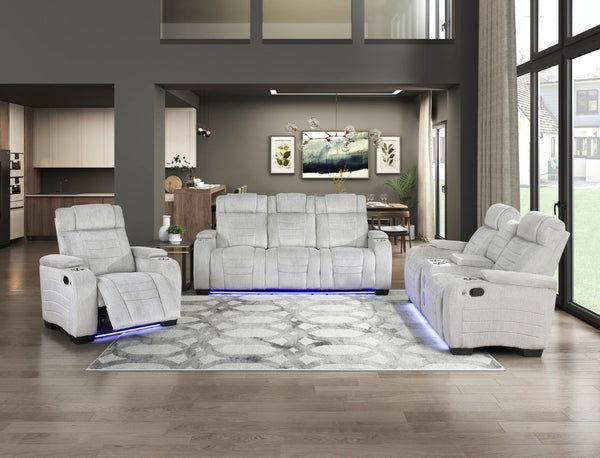 English Elm Luxury Reclining Loveseat with LED Underglow Wireless Speakers and Hidden Armrest Storage B011P576464