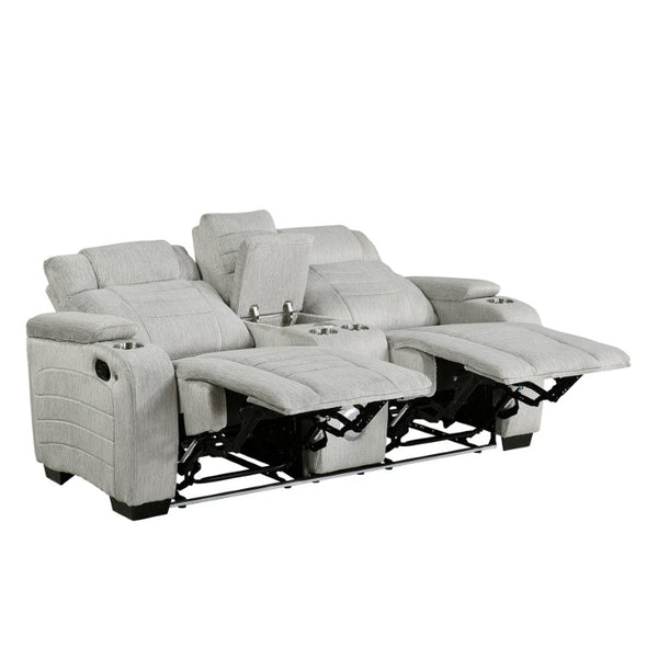 English Elm Luxury Reclining Loveseat with LED Underglow Wireless Speakers and Hidden Armrest Storage B011P576464
