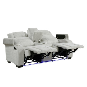English Elm Luxury Reclining Loveseat with LED Underglow Wireless Speakers and Hidden Armrest Storage B011P576464