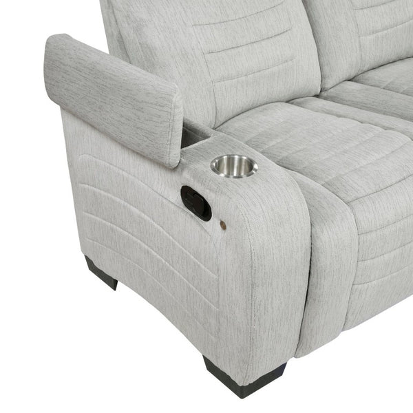 English Elm Luxury Reclining Loveseat with LED Underglow Wireless Speakers and Hidden Armrest Storage B011P576464