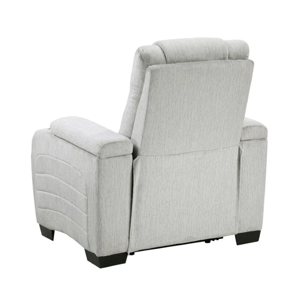 English Elm Luxury Wall Hugger Recliner with LED Base Glow Storage Arms and Microfiber Seating B011P576465