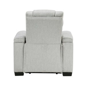 English Elm Luxury Wall Hugger Recliner with LED Base Glow Storage Arms and Microfiber Seating B011P576465