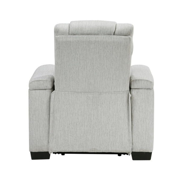 English Elm Luxury Wall Hugger Recliner with LED Base Glow Storage Arms and Microfiber Seating B011P576465