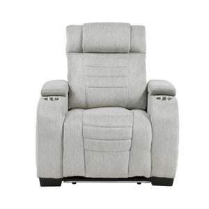 English Elm Luxury Wall Hugger Recliner with LED Base Glow Storage Arms and Microfiber Seating B011P576465