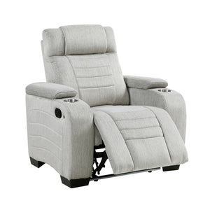 English Elm Luxury Wall Hugger Recliner with LED Base Glow Storage Arms and Microfiber Seating B011P576465