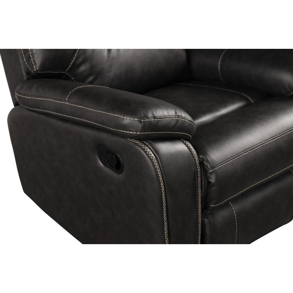 English Elm Gray Air Leather Manual Recliner with USB Port and Plush Pillow Top Armrests B011P576466