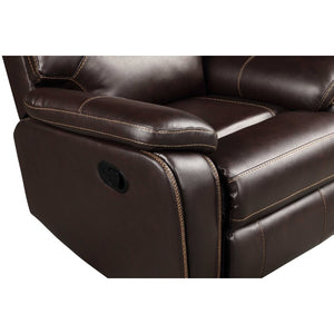 English Elm Dark Brown Air Leather Manual Recliner with USB Port and Plush Pillow Armrests B011P576467