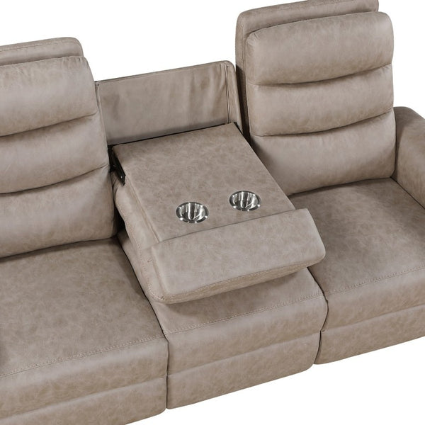 English Elm Reclining Microfiber Sofa with Wall Hugger Design Cup Holders and Pocket Coil Comfort B011P576769