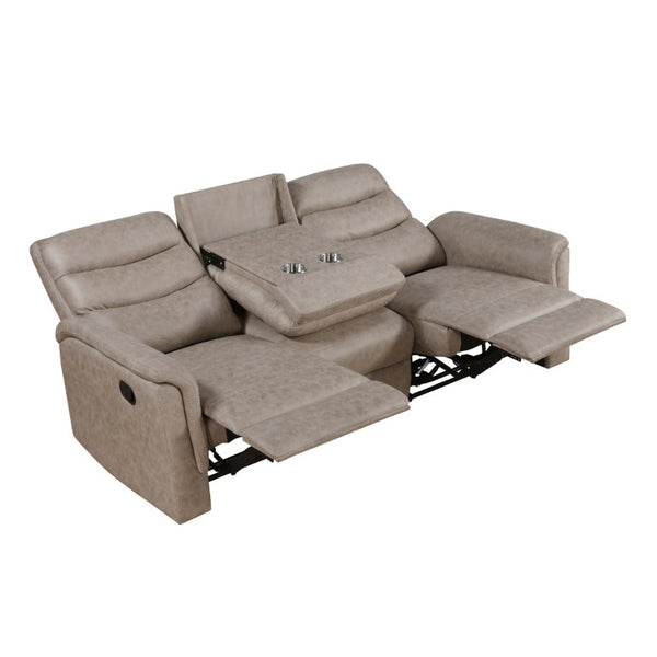 English Elm Reclining Microfiber Sofa with Wall Hugger Design Cup Holders and Pocket Coil Comfort B011P576769