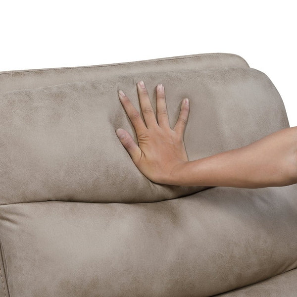 English Elm Reclining Microfiber Sofa with Wall Hugger Design Cup Holders and Pocket Coil Comfort B011P576769