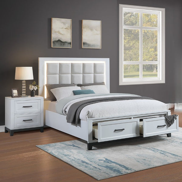 English Elm White Two-Tone Transitional Dresser with Mirror Felt-Lined Drawers Tapered Feet 5-Drawer Chest B011P576771