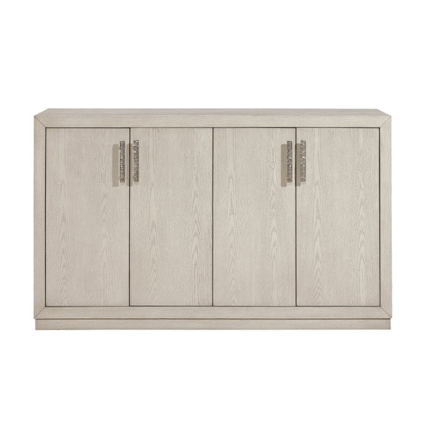 English Elm Beautiful Antique White Oak Veneer Buffet Server with Adjustable Shelves for Dining Rooms B011P577435