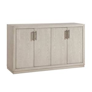 English Elm Beautiful Antique White Oak Veneer Buffet Server with Adjustable Shelves for Dining Rooms B011P577435