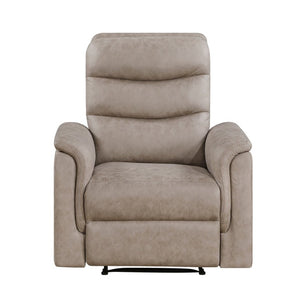 English Elm Black Air Leather Manual Recliner with USB Port and Plush Pillow Top Armrests Taupe Plywood B011P577437