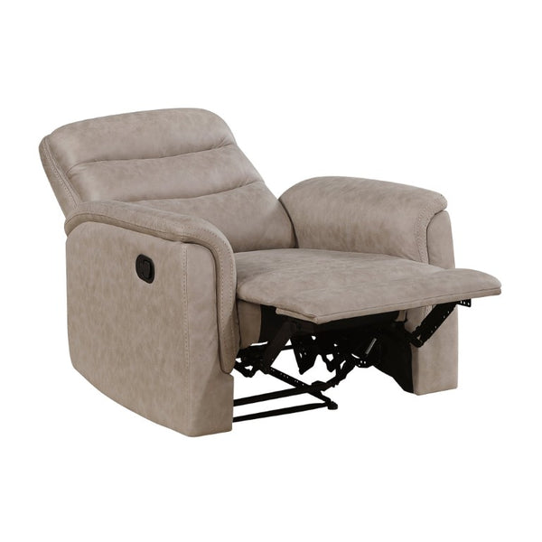 English Elm Black Air Leather Manual Recliner with USB Port and Plush Pillow Top Armrests Taupe Plywood B011P577437