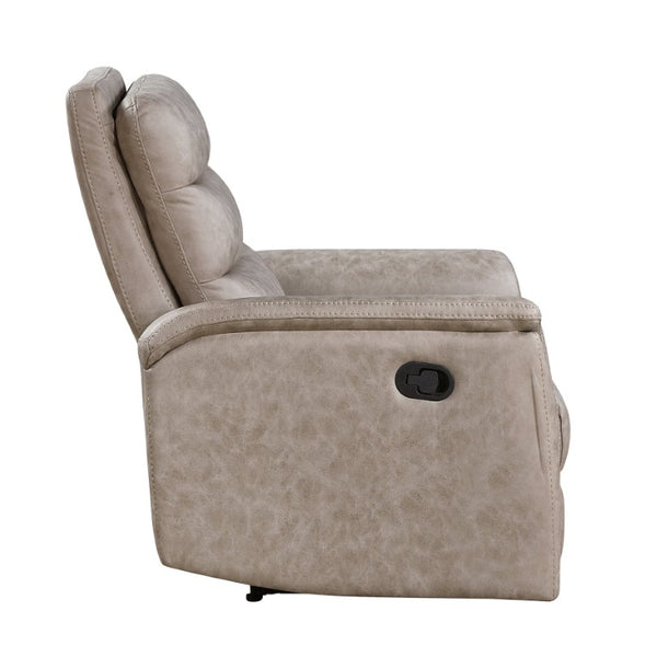 English Elm Black Air Leather Manual Recliner with USB Port and Plush Pillow Top Armrests Taupe Plywood B011P577437