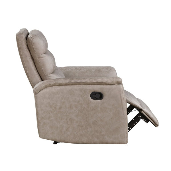 English Elm Black Air Leather Manual Recliner with USB Port and Plush Pillow Top Armrests Taupe Plywood B011P577437