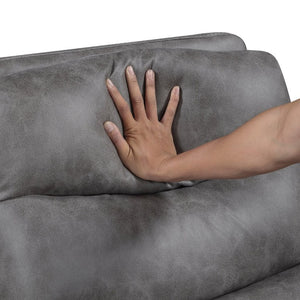 English Elm Gray Microfiber Reclining Sofa with Cup Holders Wall Hugger Design Living Room B011P577439