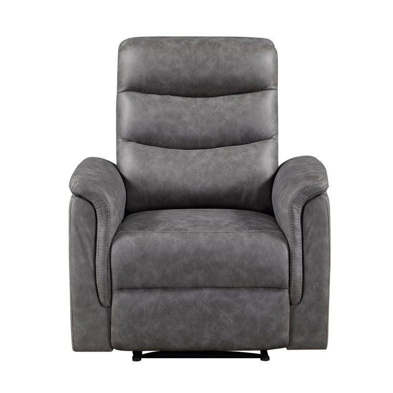 English Elm Gray Microfiber Wall Hugger Recliner with Pocket Coil Foam Seating for Living Rooms B011P577441