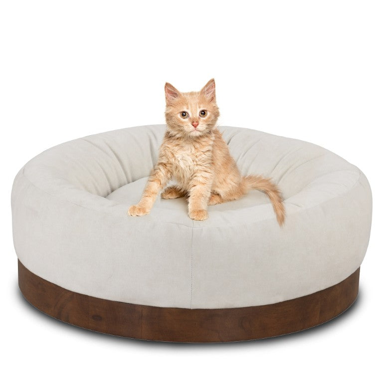 English Elm Relaxing Modern Pet Bed with Bentwood Frame and Plush Padding for Cats and Small Dogs B011P577474