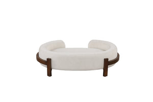 English Elm Calming Oval Pet Bed Solid Wood Frame Elevated Nest for Small and Medium Dogs B011P577476