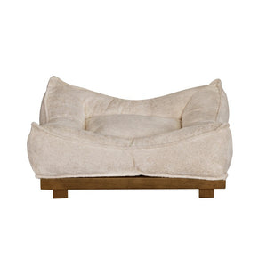 English Elm Plush Vegan Leatherette Dog Bed with Pleated Detailing for Modern Living Spaces B011P578288