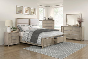 English Elm Light Gray Ash Veneer Six Drawer Dresser with Mirror Modern Bedroom Furniture Set Dresser Only B011P578290
