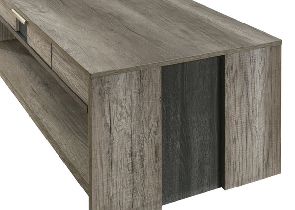 English Elm Modern Gray Brown Wood 3 Piece Living Room Table Set with Storage Drawers and Shelf B011P578312