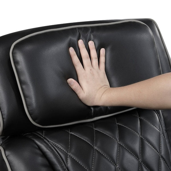 English Elm Power Reclining Loveseat with LED Base Diamond Stitched Faux Leather Theater Seating B011P580718