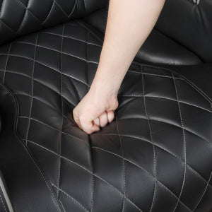 English Elm Power Reclining Loveseat with LED Base Diamond Stitched Faux Leather Theater Seating B011P580718