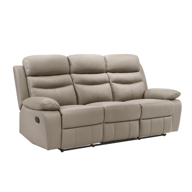 English Elm Double Reclining Top Grain Leather Sofa with Pillow Arms for Home Theater Comfort B011P580722