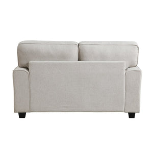 English Elm Love Seat Mid-Century Modern Chenille Upholstered Sofa with Tapered Legs and Pillows Sand 65.5 L x 39.5 W x 37 H B011P580724