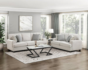 English Elm Love Seat Mid-Century Modern Chenille Upholstered Sofa with Tapered Legs and Pillows Sand 65.5 L x 39.5 W x 37 H B011P580724