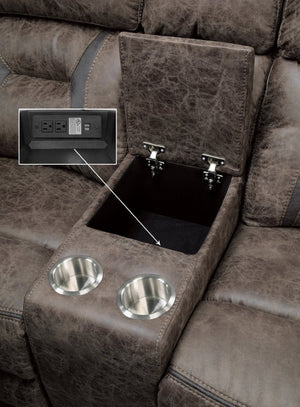 English Elm Double Reclining Loveseat with Console Microfiber Pocket Coil Seating for Living Rooms B011P580729