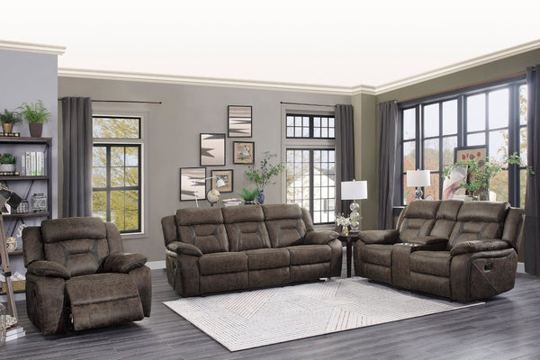 English Elm Double Reclining Loveseat with Console Microfiber Pocket Coil Seating for Living Rooms B011P580729